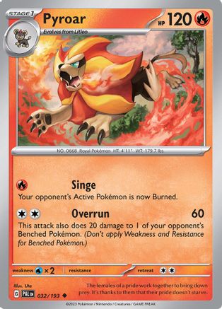 Pyroar 032/193 - Reverse Holofoil Paldea Evolved