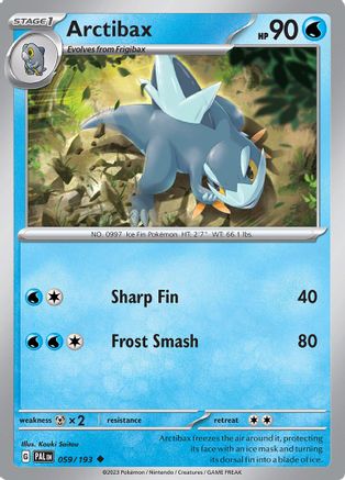 Arctibax 059/193 - Reverse Holofoil Paldea Evolved