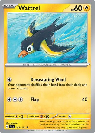 Wattrel 081/193 - Reverse Holofoil Paldea Evolved