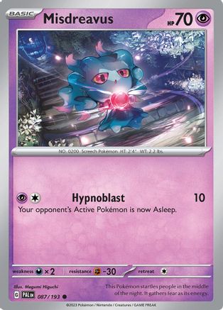 Misdreavus 087/193  - Reverse Holofoil SV02 Paldea Evolved