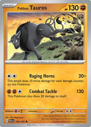 Paldean Tauros 108/193 - Reverse Holofoil Paldea Evolved