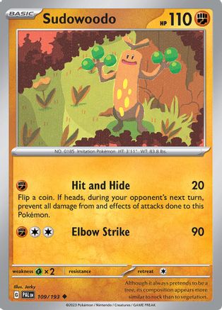 Sudowoodo 109/193 - Reverse Holofoil Paldea Evolved