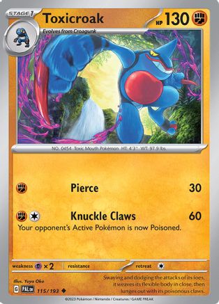 Toxicroak 115/193 - Reverse Holofoil Paldea Evolved