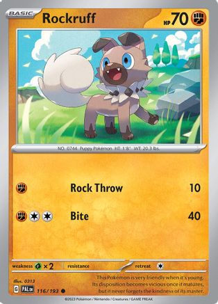 Rockruff 116/193 - Reverse Holofoil Paldea Evolved