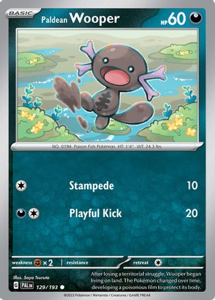 Paldean Wooper 129/193 - Reverse Holofoil Paldea Evolved