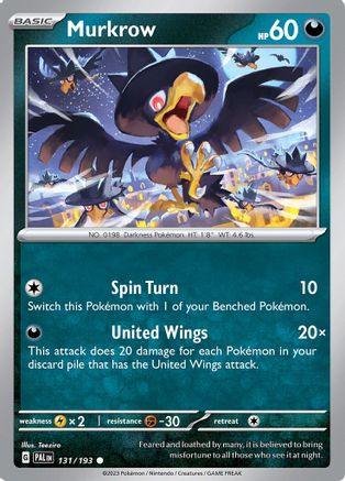Murkrow 131/193 - Reverse Holofoil Paldea Evolved