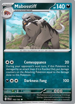 Mabosstiff 143/193 - Reverse Holofoil Paldea Evolved