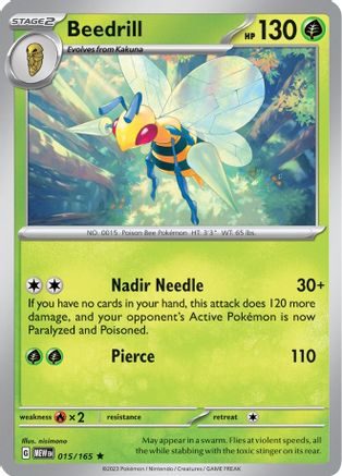 Beedrill 015/165 - Reverse Holofoil Scarlet & Violet 151 - Rare