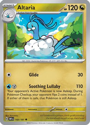 Altaria 160/197 - Reverse Holofoil Obsidian Flames
