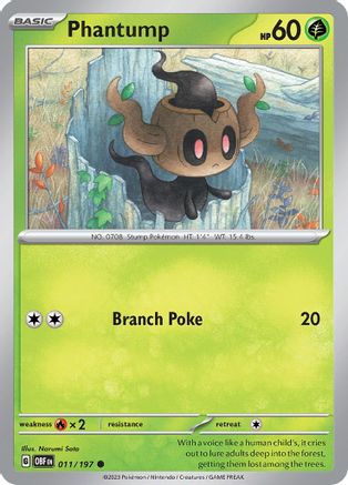 Phantump 011/197  - Reverse Holofoil SV03 Obsidian Flames