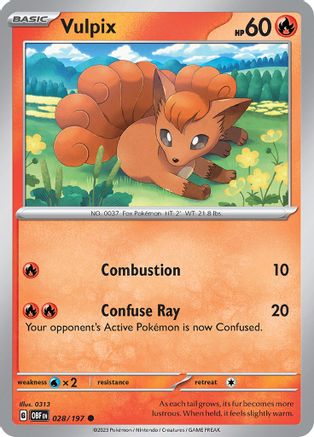 Vulpix 028/197 - Reverse Holofoil Obsidian Flames