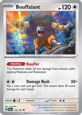 Bouffalant 174/197 - Reverse Holofoil Obsidian Flames
