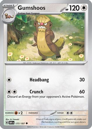 Gumshoos 177/197 - Reverse Holofoil Obsidian Flames