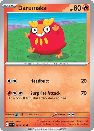 Darumaka 034/197 - Reverse Holofoil Obsidian Flames