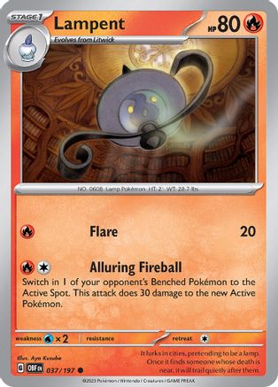 Lampent 037/197  - Reverse Holofoil SV03 Obsidian Flames