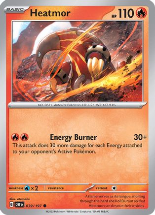 Heatmor 039/197 - Reverse Holofoil Obsidian Flames