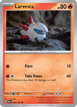 Larvesta 040/197  - Reverse Holofoil SV03 Obsidian Flames