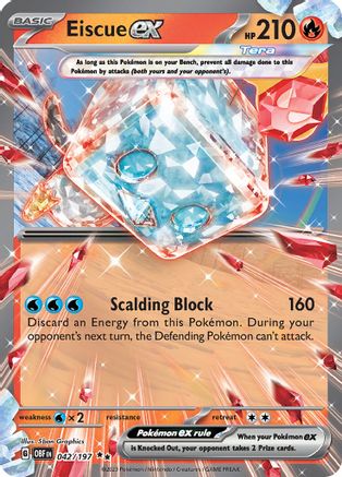 Eiscue ex 042/197 - Holofoil Obsidian Flames