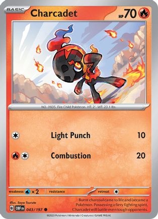 Charcadet 043/197 - Reverse Holofoil Obsidian Flames