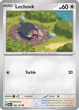 Lechonk 180/197  SV03 Obsidian Flames