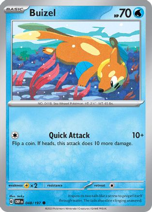 Buizel 048/197 - Reverse Holofoil Obsidian Flames