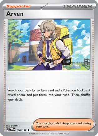 Arven 186/197 - Reverse Holofoil Obsidian Flames