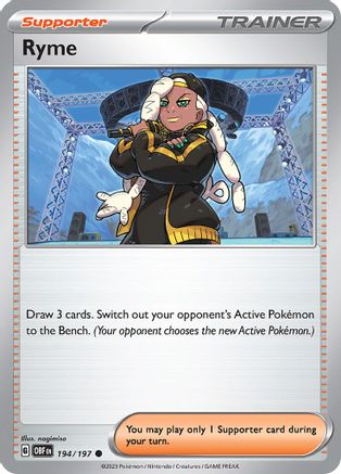 Ryme 194/197 - Reverse Holofoil Obsidian Flames