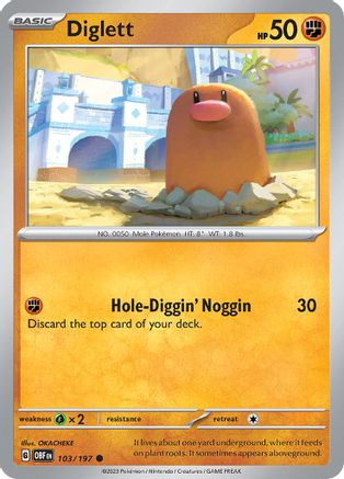 Diglett 103/197 - Reverse Holofoil Obsidian Flames