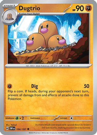 Dugtrio 104/197 Obsidian Flames