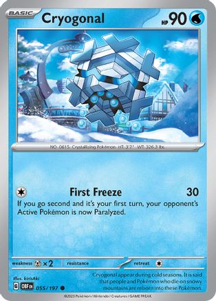 Cryogonal 055/197 - Reverse Holofoil Obsidian Flames
