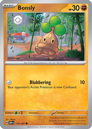 Bonsly 110/197 - Reverse Holofoil Obsidian Flames