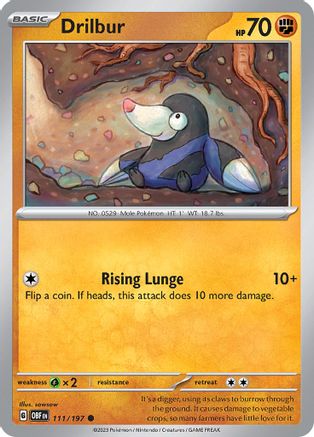 Drilbur 111/197 - Reverse Holofoil Obsidian Flames