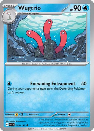 Wugtrio 059/197 - Reverse Holofoil Obsidian Flames