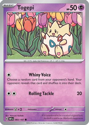 Togepi 083/197 - Reverse Holofoil Obsidian Flames