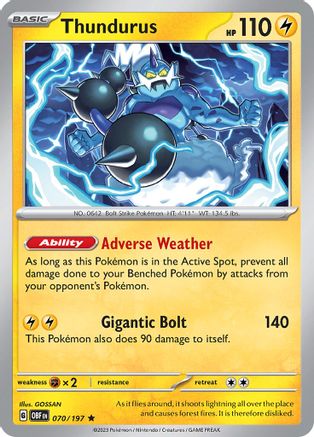 Thundurus 070/197 - Holofoil Obsidian Flames