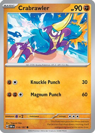 Crabrawler 114/197 Obsidian Flames