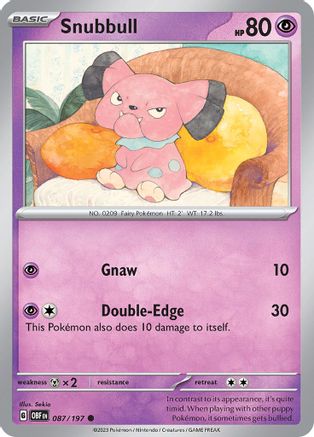 Snubbull 087/197 - Reverse Holofoil Obsidian Flames