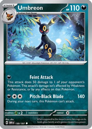 Umbreon 130/197 Obsidian Flames
