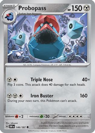 Probopass 146/197 - Reverse Holofoil Obsidian Flames