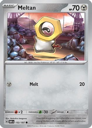 Meltan 152/197 - Reverse Holofoil Obsidian Flames