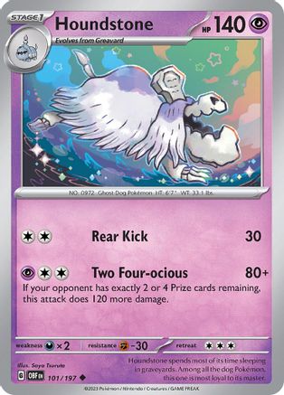 Houndstone 101/197 - Reverse Holofoil Obsidian Flames