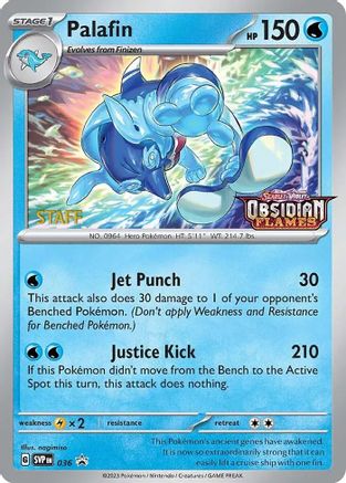 Palafin (Prerelease) [Staff] 036  - Holofoil SV Scarlet & Violet Promo Cards
