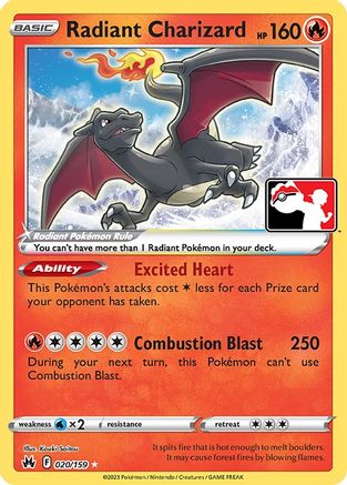 Radiant Charizard 020  - Holofoil Prize Pack Series Cards