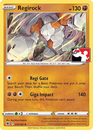 Regirock 075/189  Prize Pack Series Cards