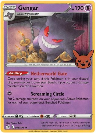 Gengar (2022 Copyright Date) 066/196  - Holofoil Trick or Trade BOOster Bundle 2023