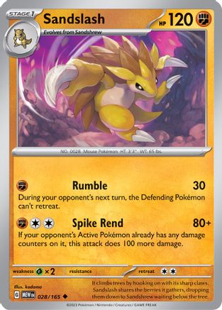 Sandslash 028/165 Scarlet & Violet 151 - Uncommon