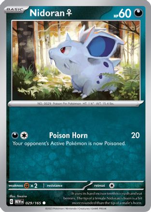 Nidoran F 029/165 - Reverse Holofoil Scarlet & Violet 151 - Common