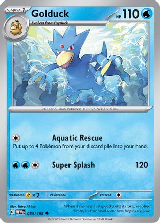 Golduck 055/165 - Reverse Holofoil Scarlet & Violet 151 - Uncommon