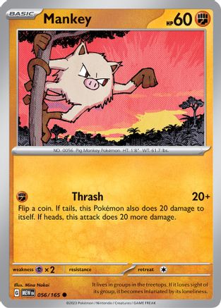 Mankey 056/165 - Reverse Holofoil Scarlet & Violet 151 - Common