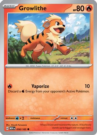 Growlithe 058/165 Scarlet & Violet 151 - Common